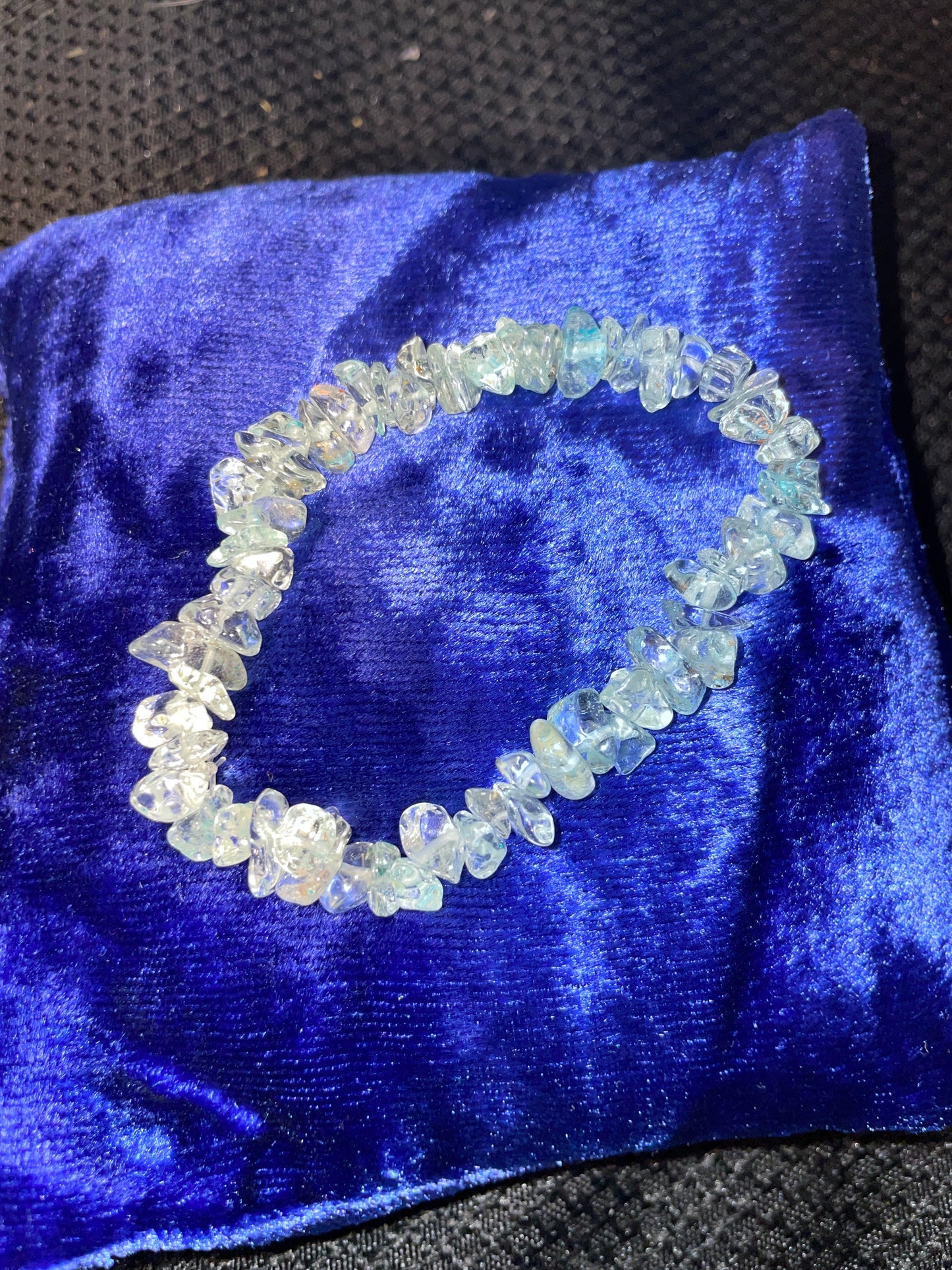 Aquamarine chip bracelet