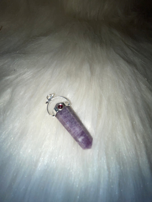 Amethyst DT pendent silvertone