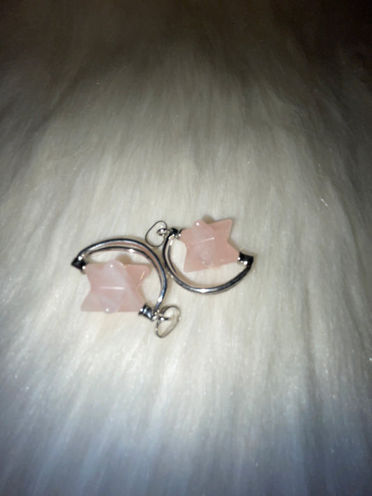 Merkabras rose  quartz pendents