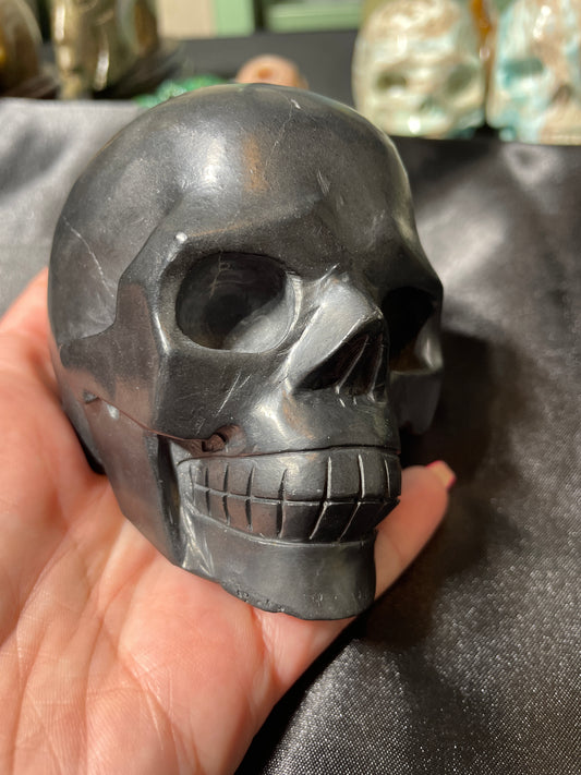 4" Shungite Skull