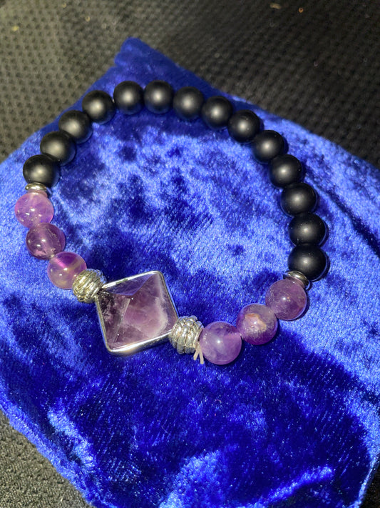 Amethyst pyramid bracelet