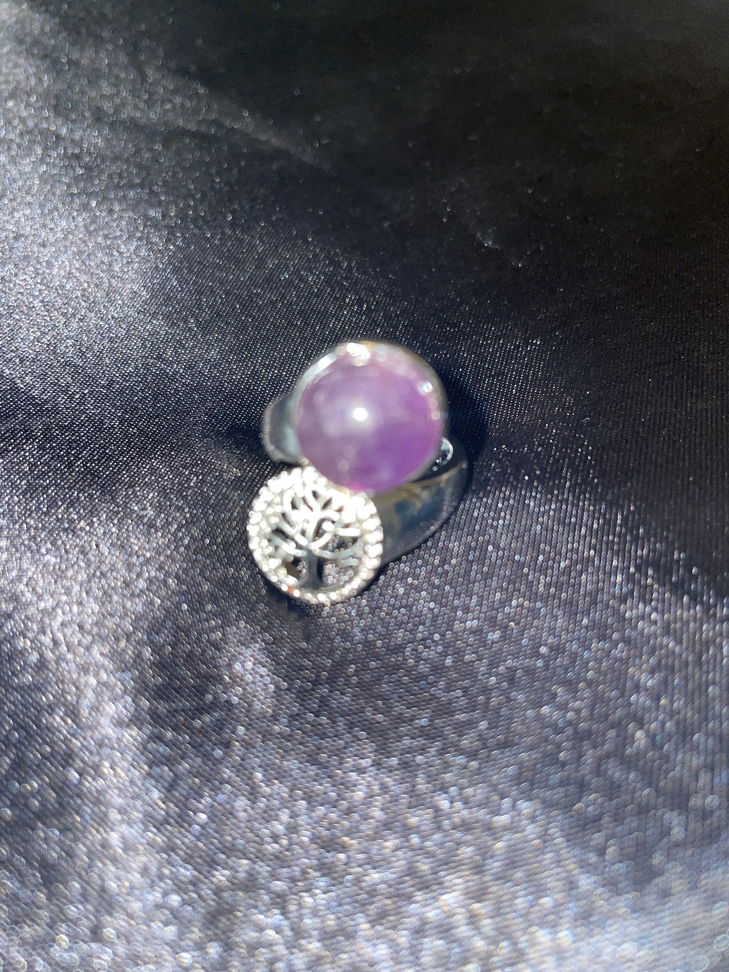 Amethyst tree of life ring ( adjustable)