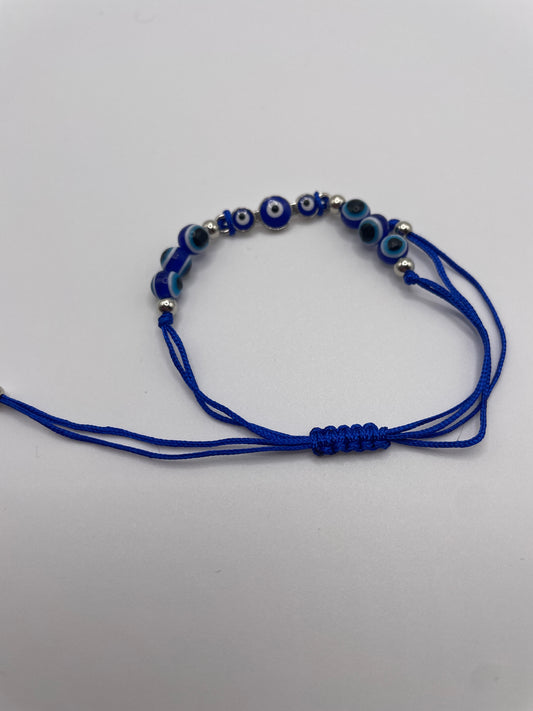 Evil eye pull cord bracelet