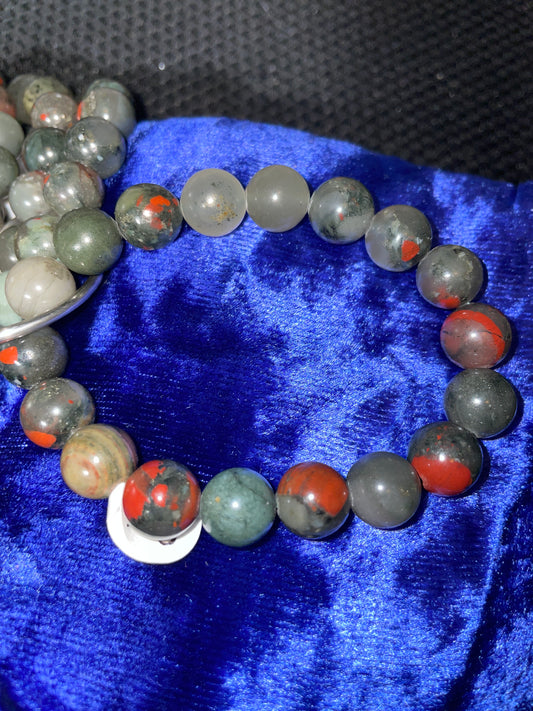 African bloodstone bracelet (lg bead)