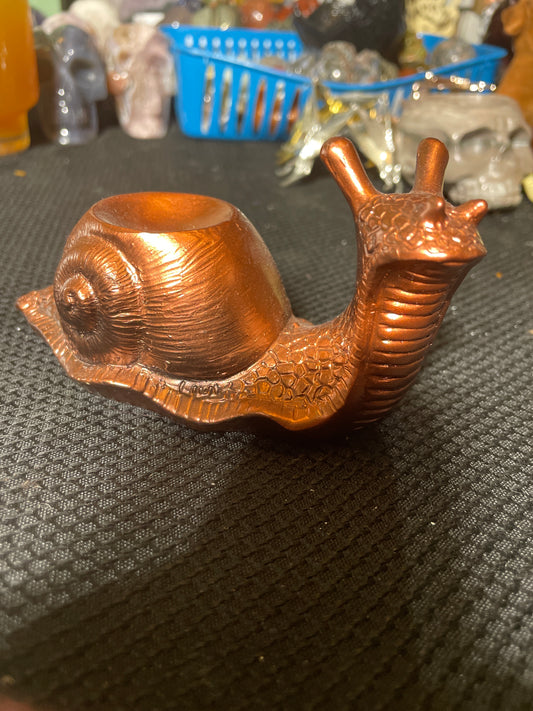 Bronze snail sphere holder