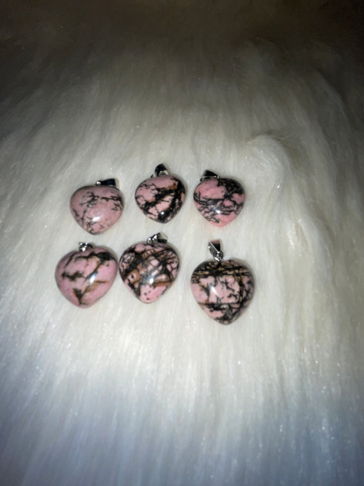 Rhodonite heart pendent