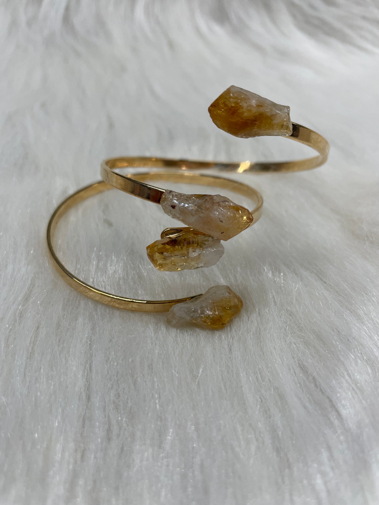 Citrine arm cuff (gold band)