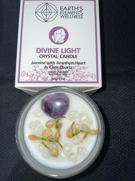 Divine light crystal candle