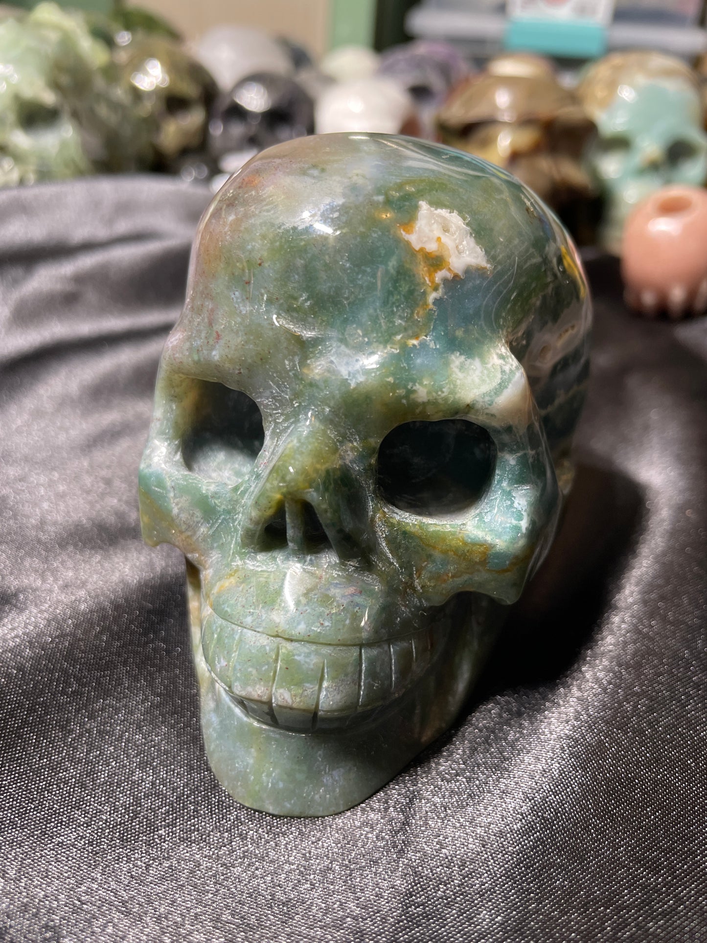 4" Ocean Jasper Skull