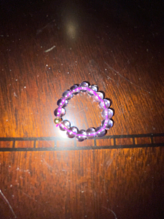 Amethyst bead ring