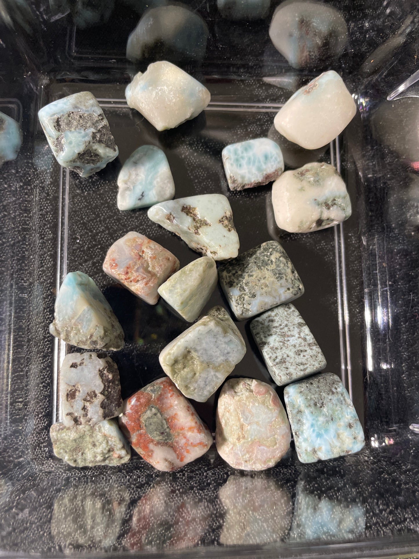 Larimar tumbles