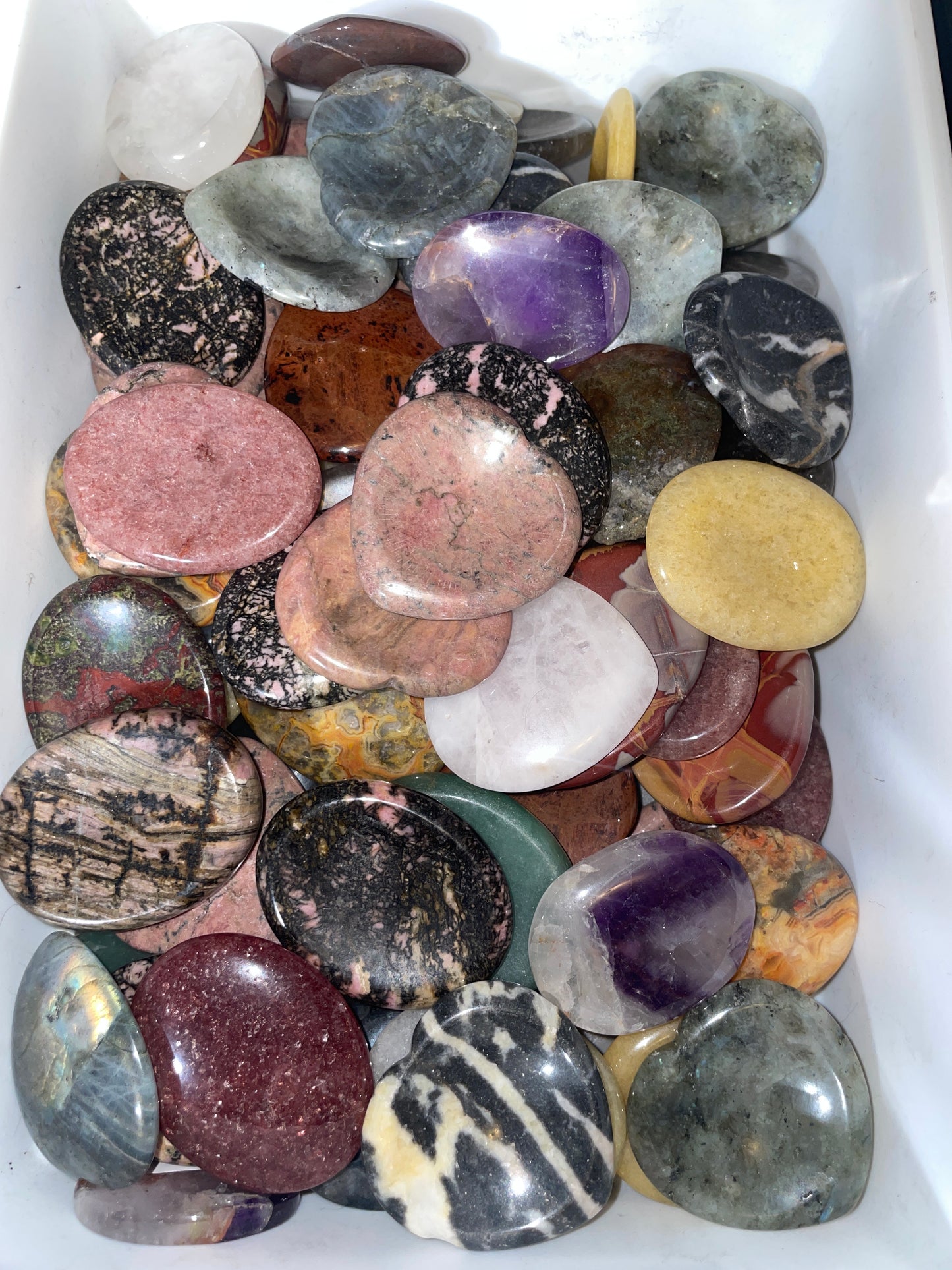 Random pull worry stones ( oval & heart shapes)