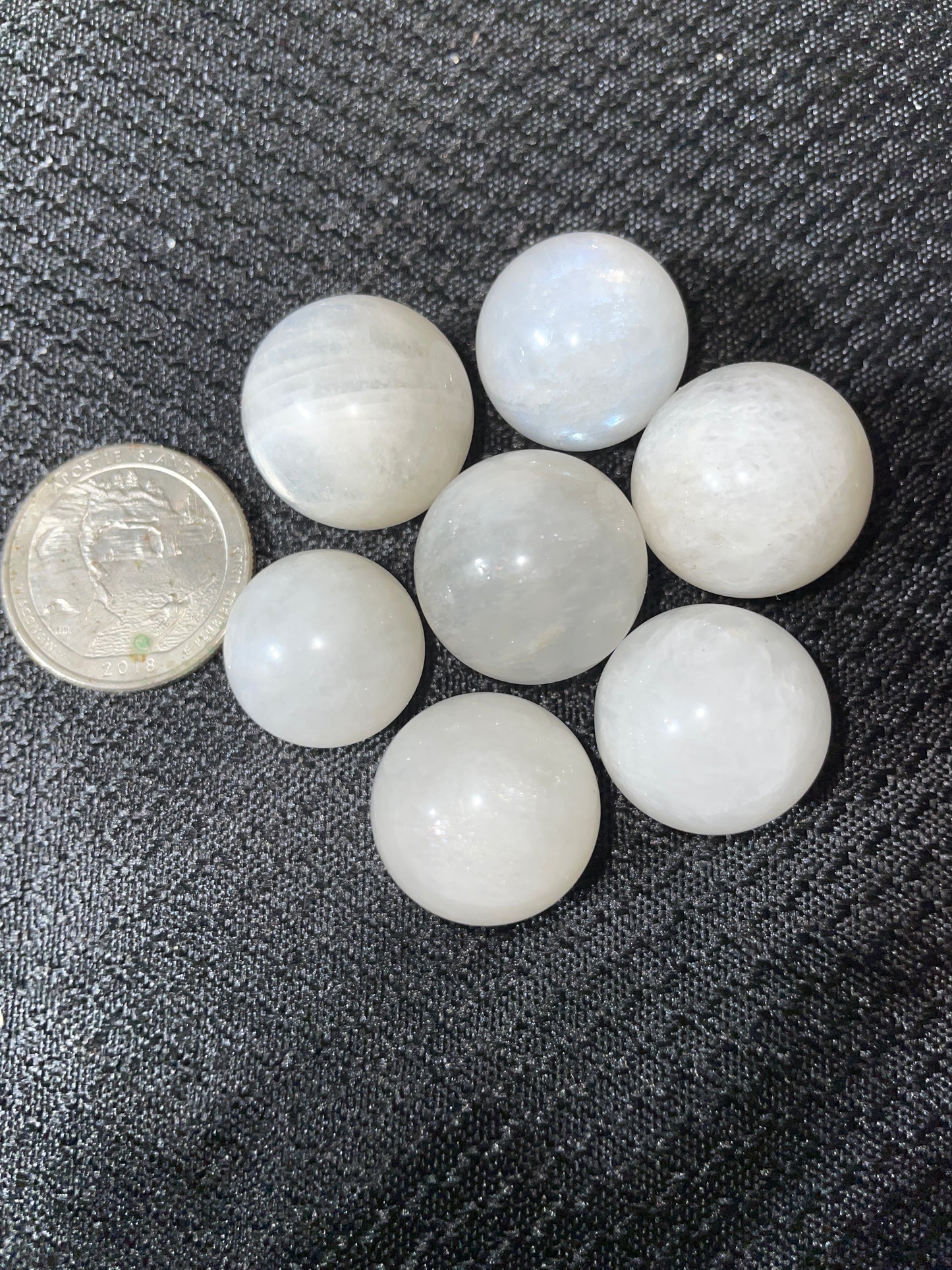 White moonstone mini spheres