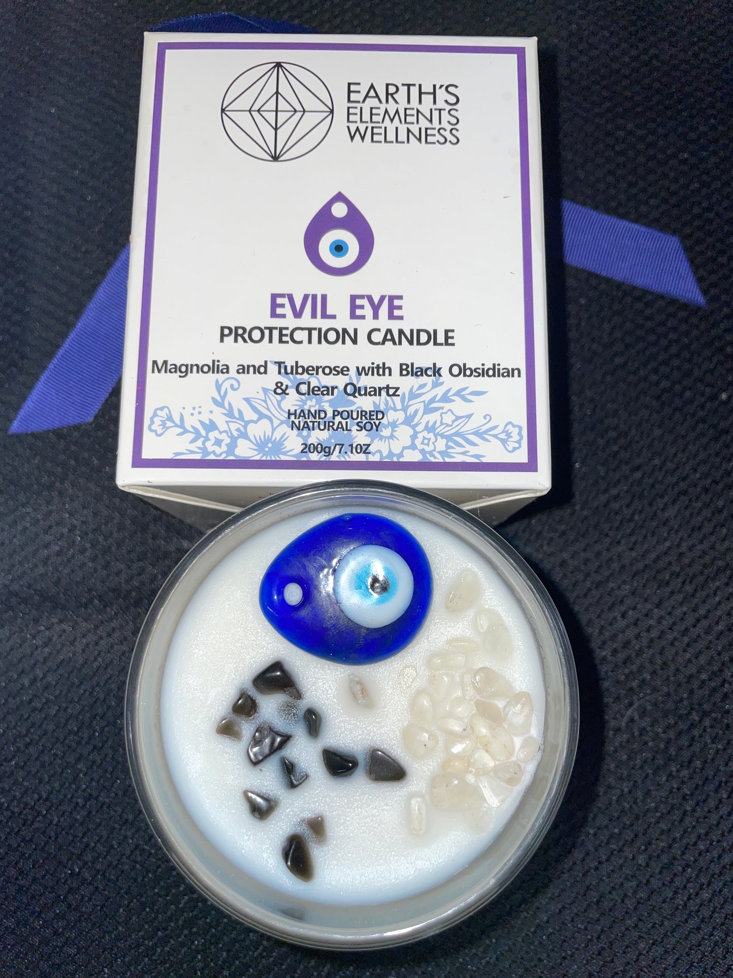 Evil eye crystal candle