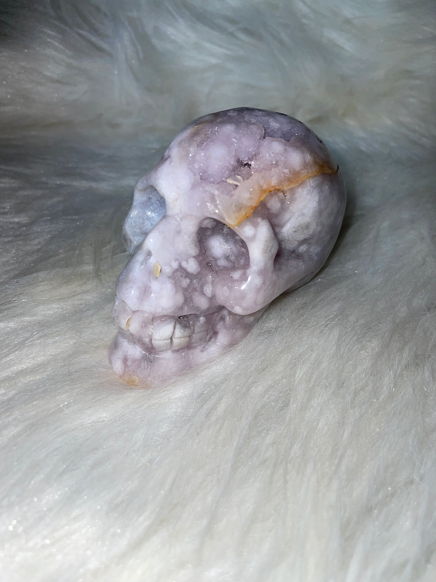 3.5" Purple Flower Agate Skull