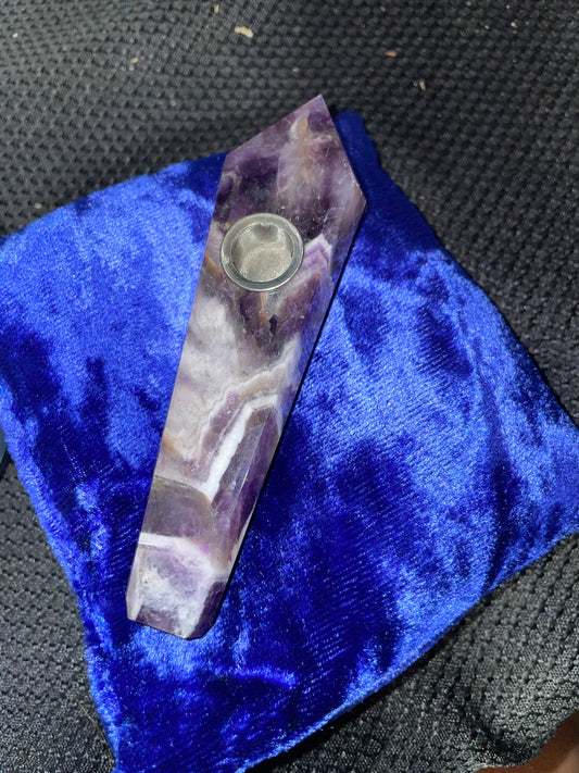 Chev amethyst pipe (comes with cleaner & extra screen)