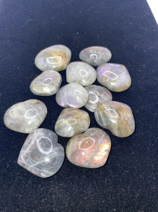 Purple Labradorite hearts