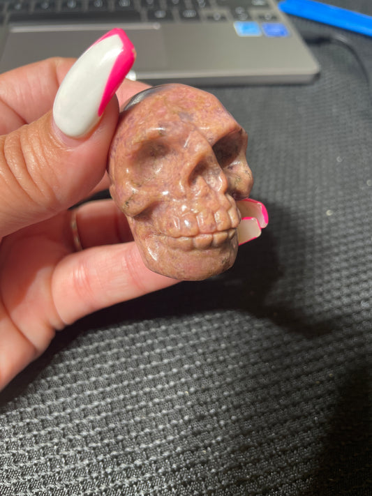 Pink opal skull 2in