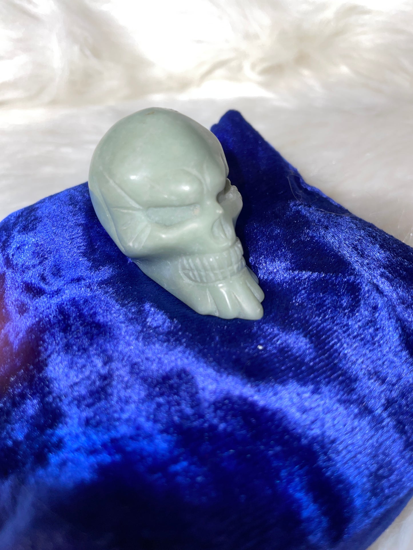 Green jade 2" skull