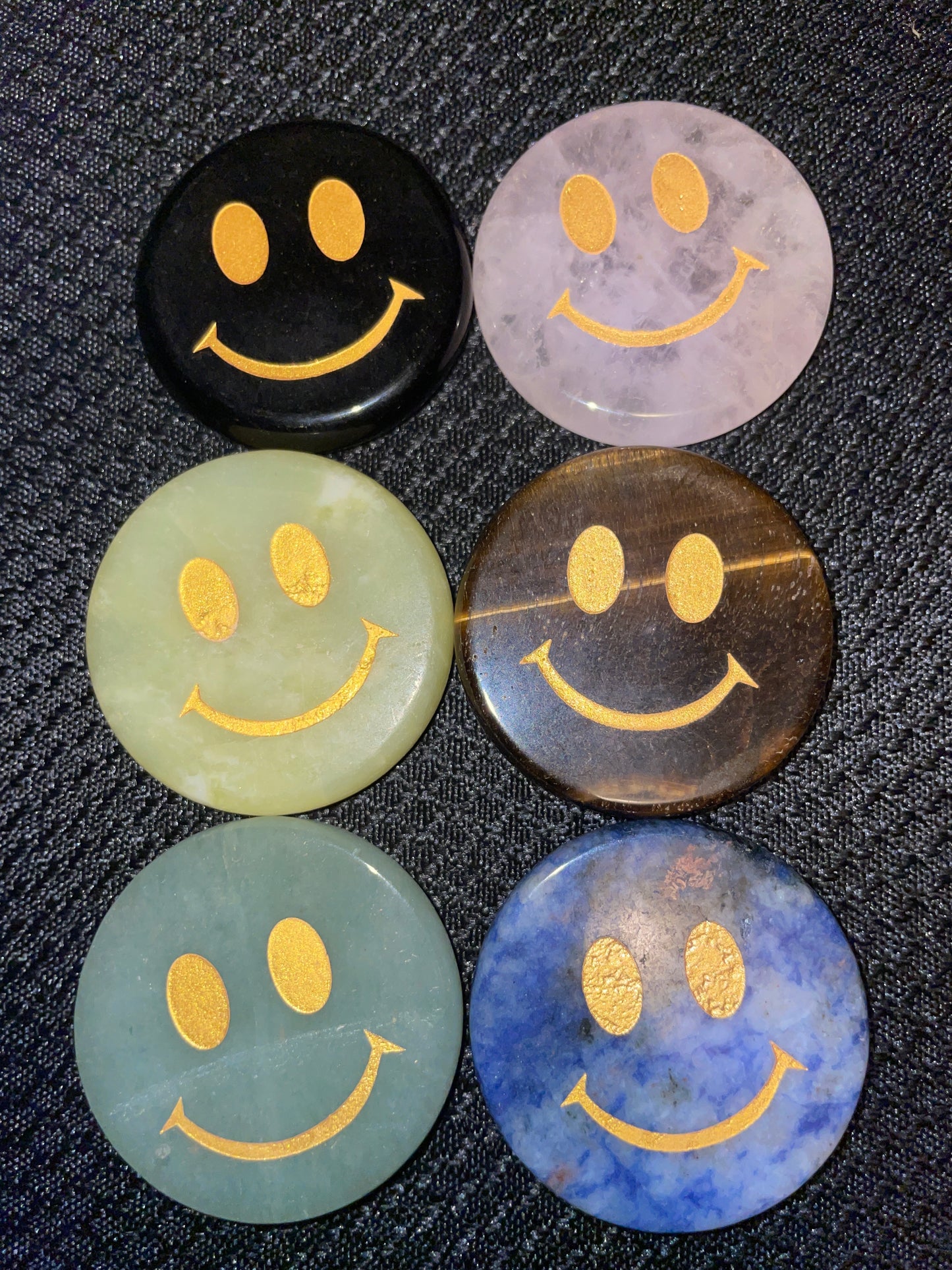 Assorted smiley face coins