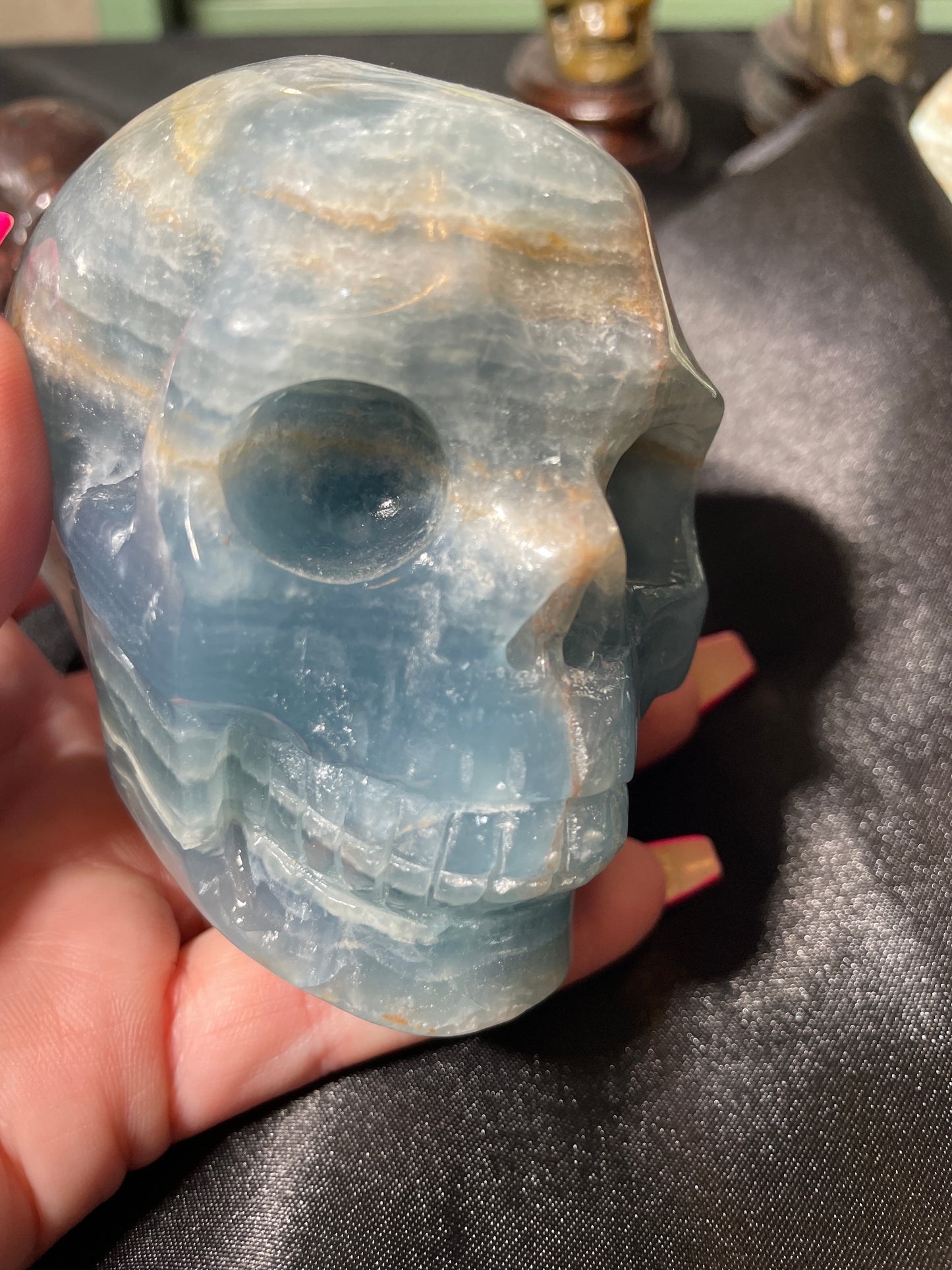 3.5" Blue Onyx Skull