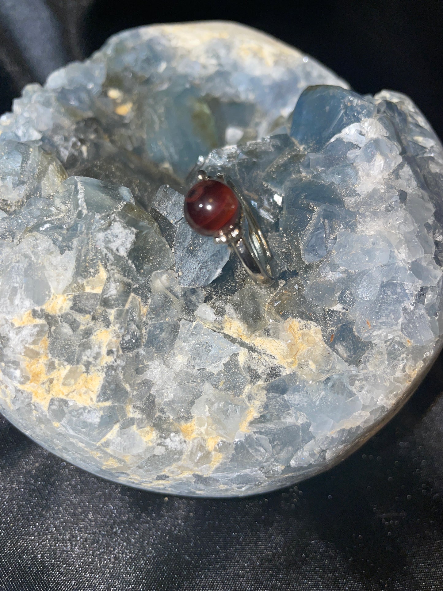 Red tiger eye adjustable ring (spins)