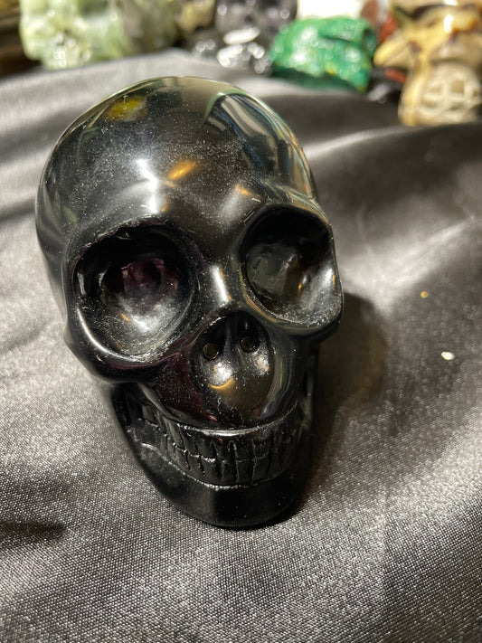 3.5" Black Obsidian Skull