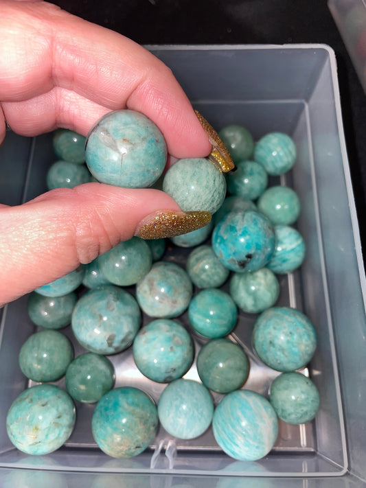 Amazonite mini spheres