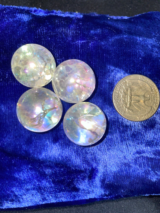 Aura crackle quartz mini sphere