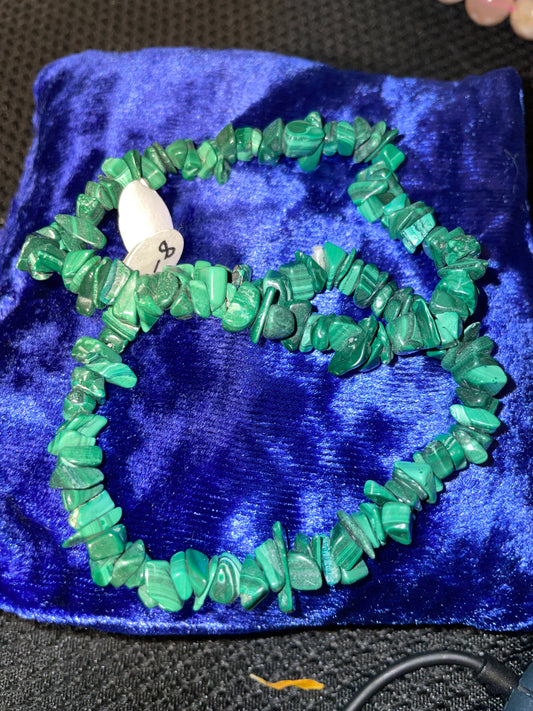 Malachite chip bracelet