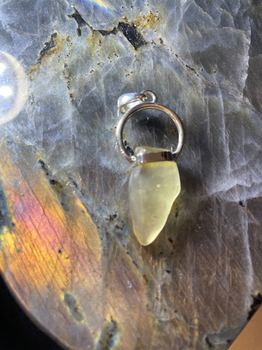 Sterling Silver Libyan Desert Glass pendent A