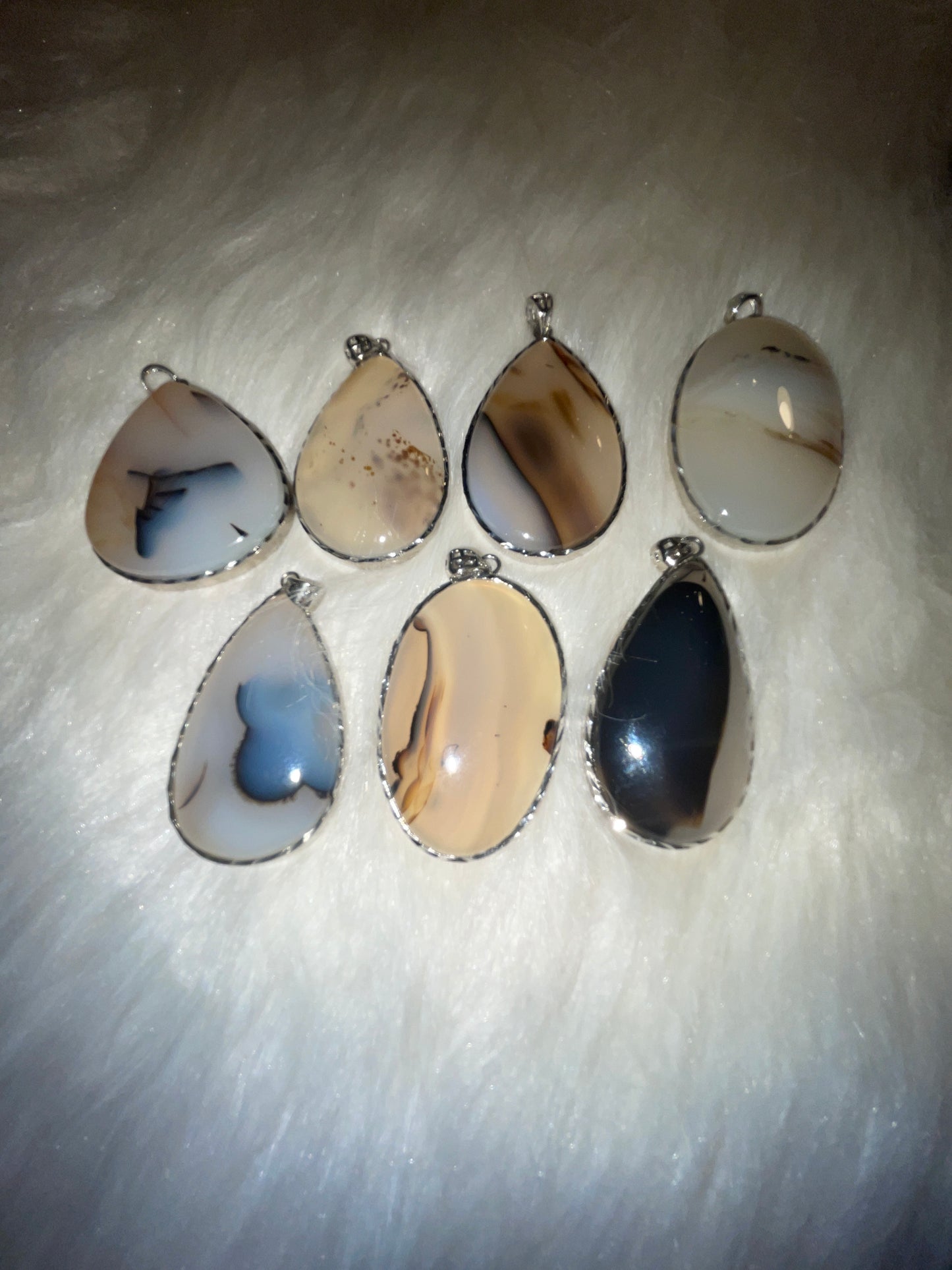 Dendritic agate pendent charms