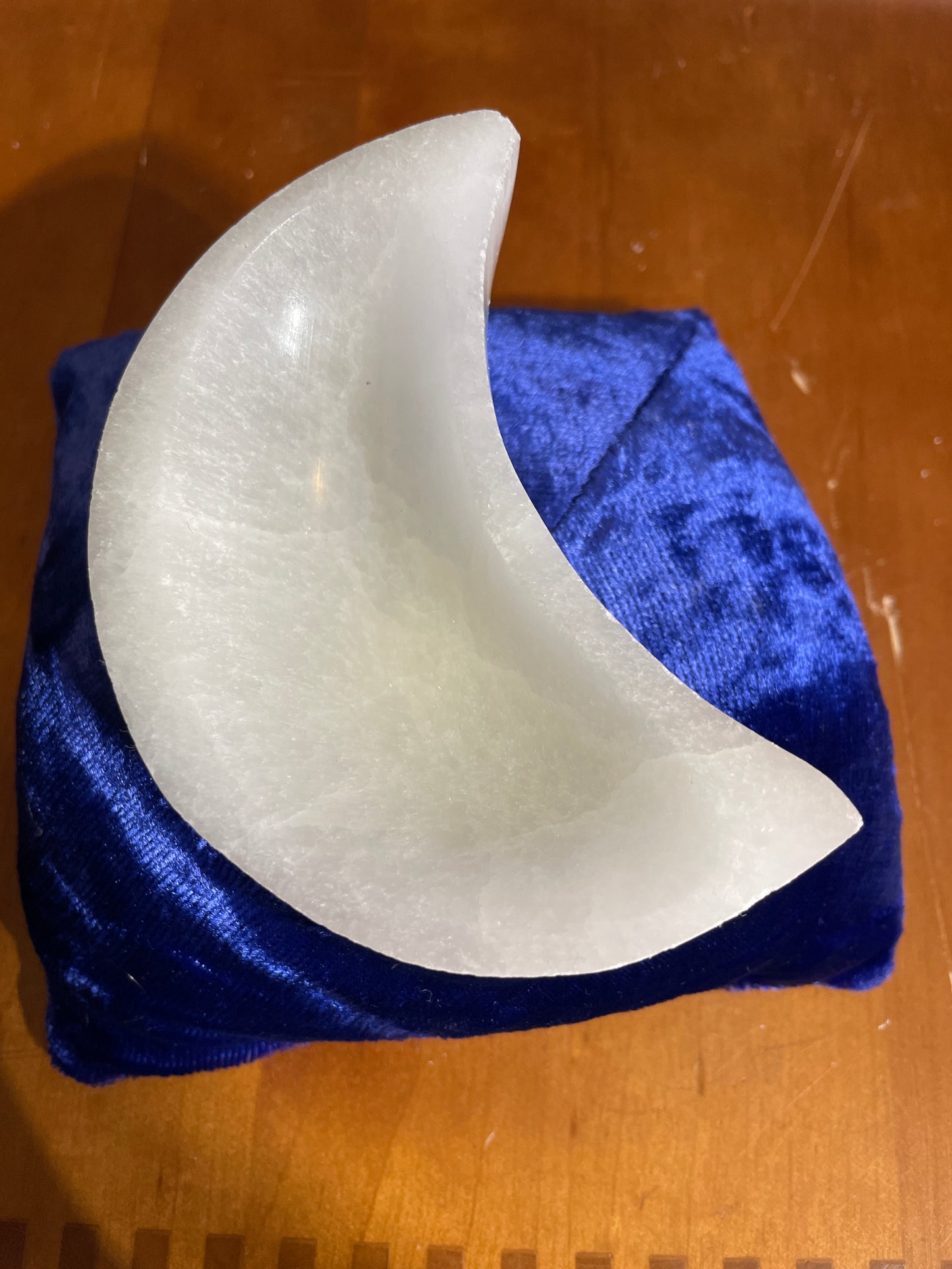 Selenite moon bowl