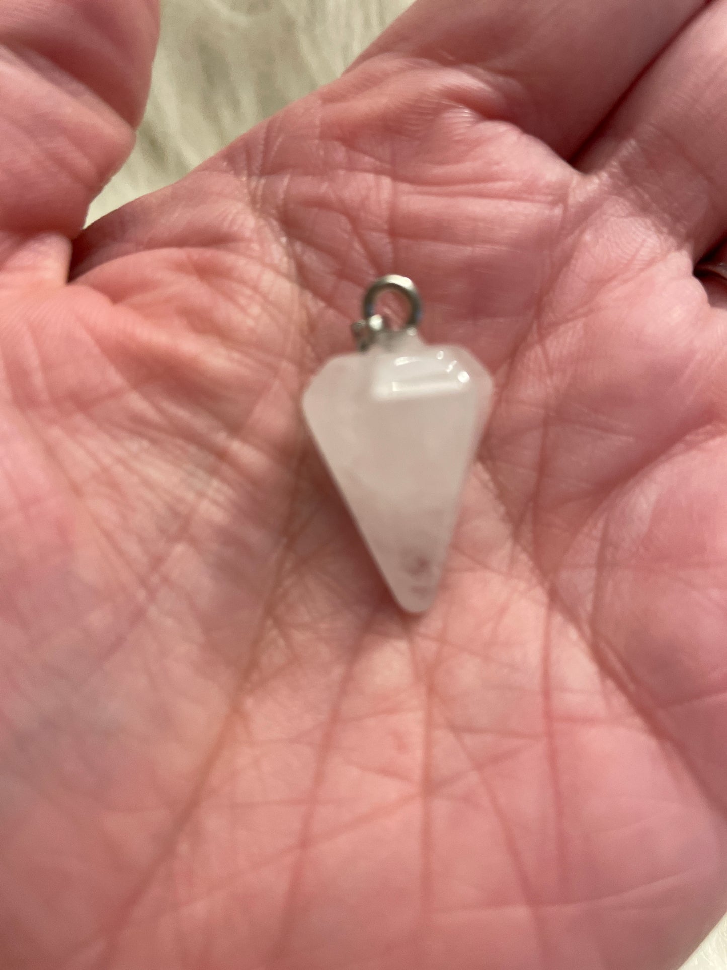 Clear quartz pendulum necklace with chain