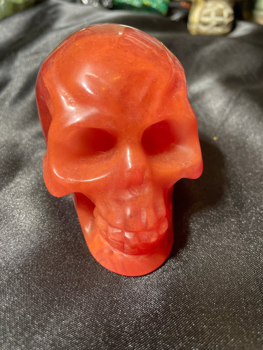 3.5" Red Smelted Quartz Skull