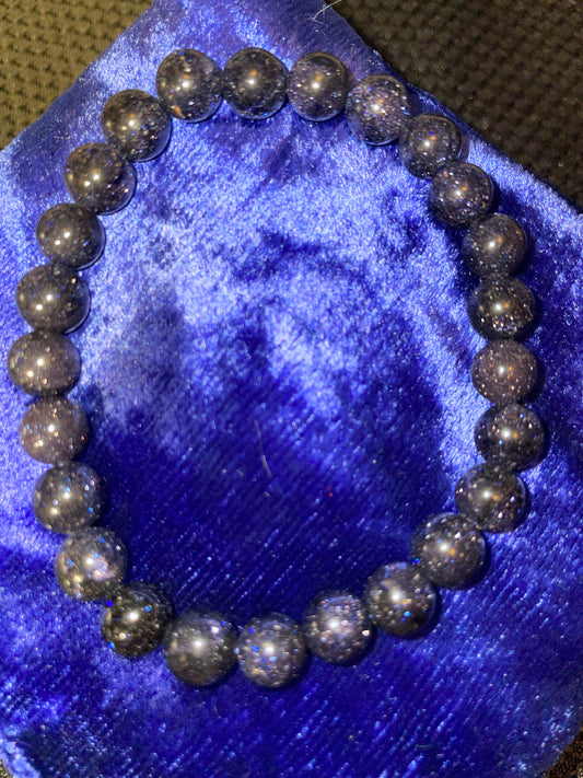 Blue sandstone bracelet 8mm