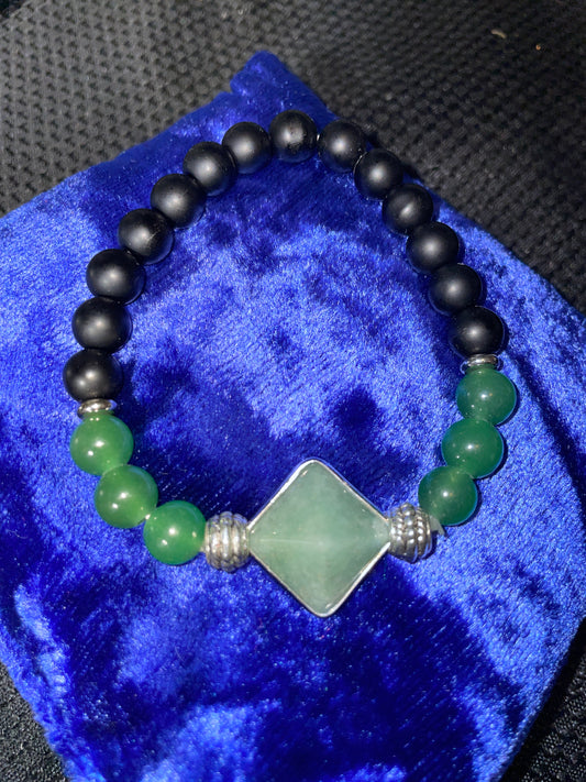 Green aventurine pyramid bracelet