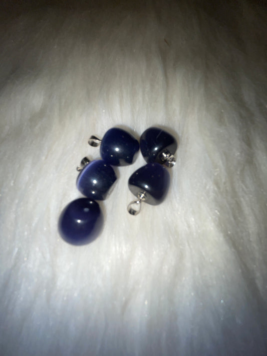 Purple cats eye apple charm