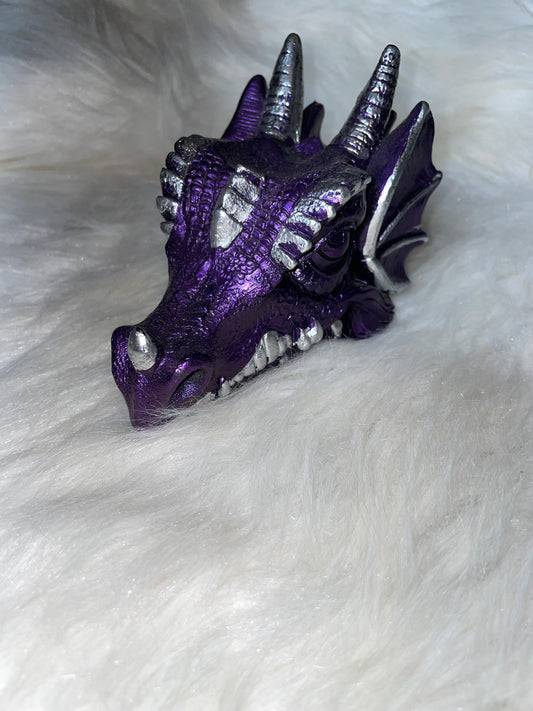 Purple & silver dragon head sphere holder