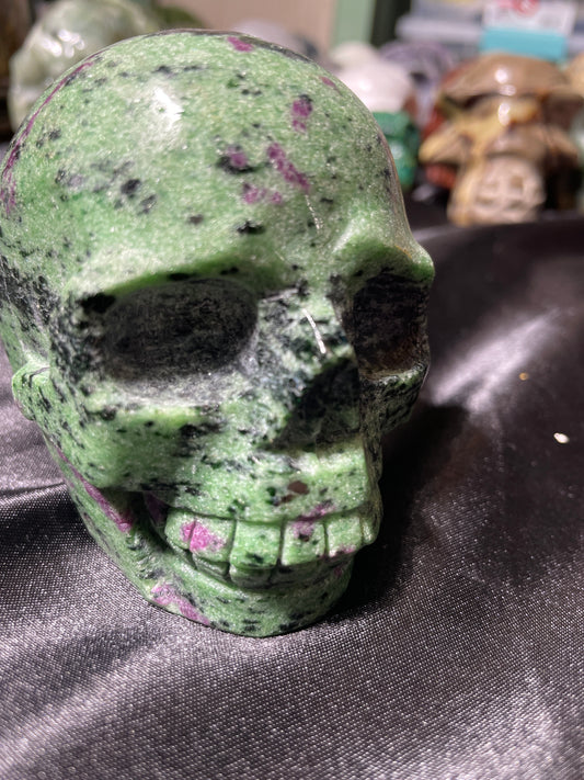 4" Ruby Zoisite Skull