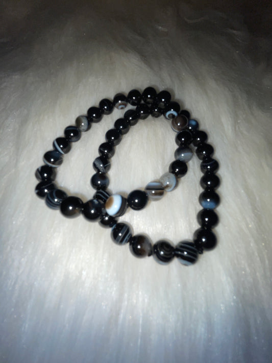 Black agate bracelet 8mm