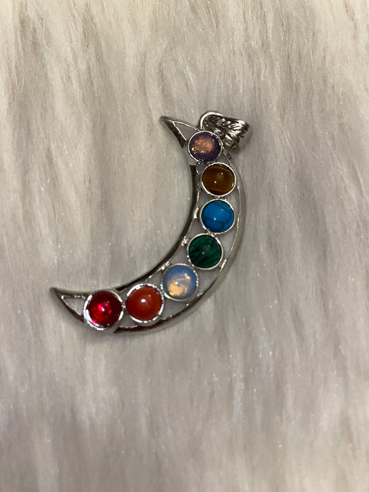 Silver tone moon (chakra)